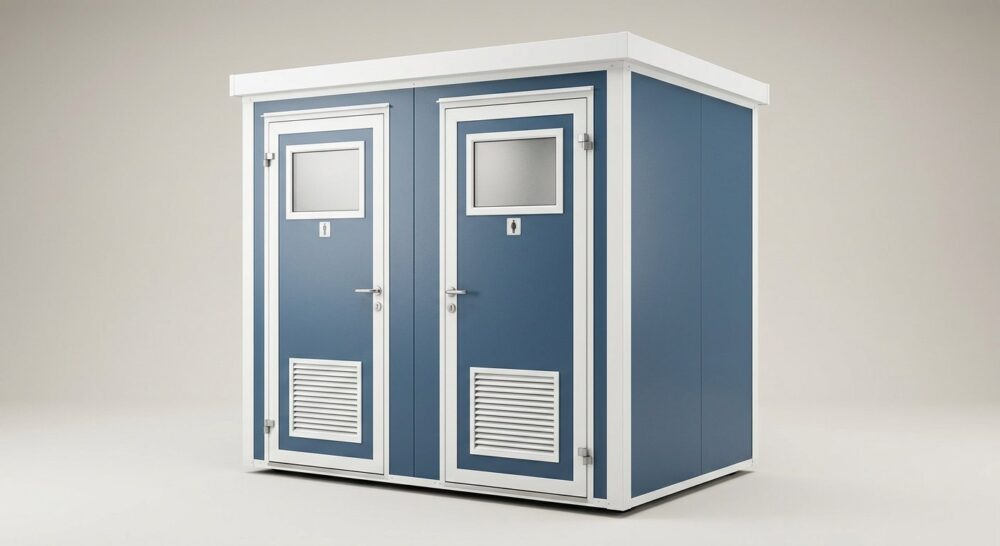 1+1 Double Mains Toilet Block 8ft x 5ft – Blue