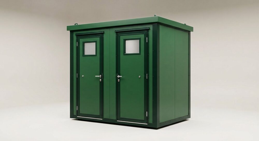 1+1 Double Mains Toilet Block 8ft x 5ft – Bottle Green