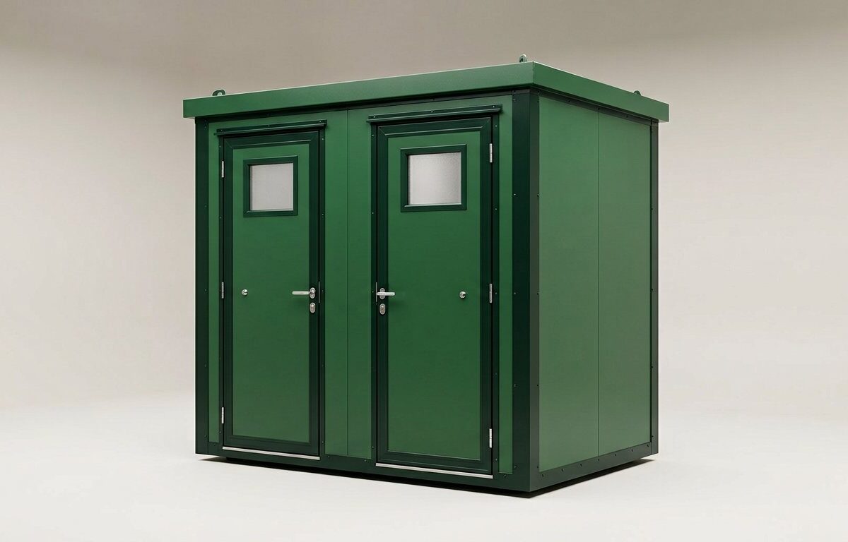 1+1 Double Mains Toilet Block 8ft x 5ft – Bottle Green