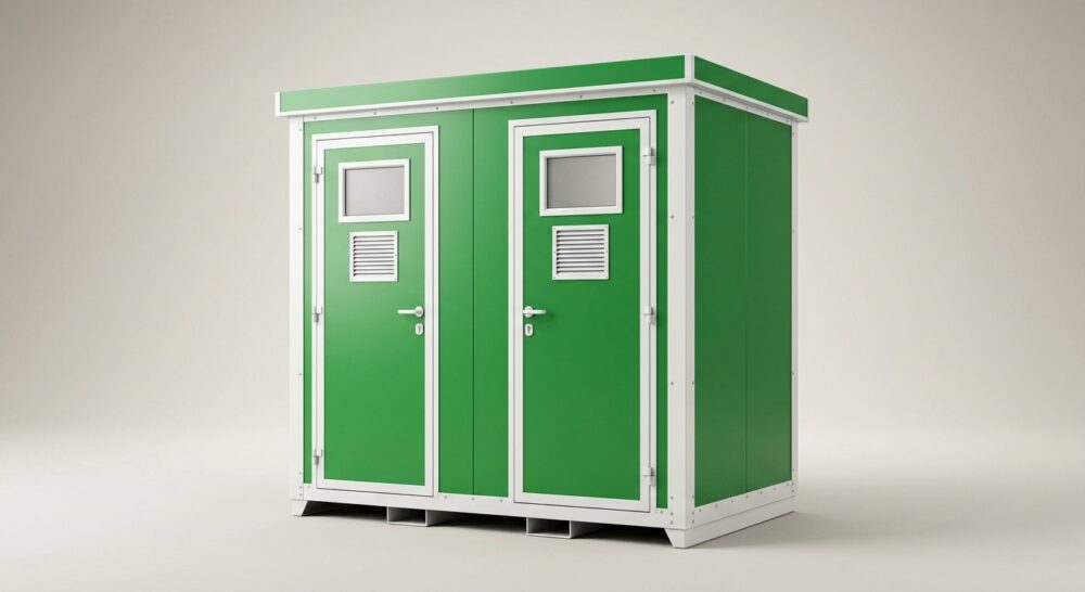 1+1 Double Mains Toilet Block 8ft x 5ft – Green