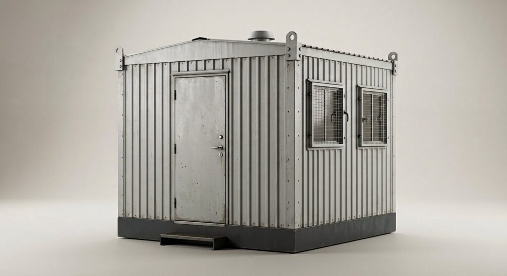 Zoe using their 10ft x 10ft Site Office Donga