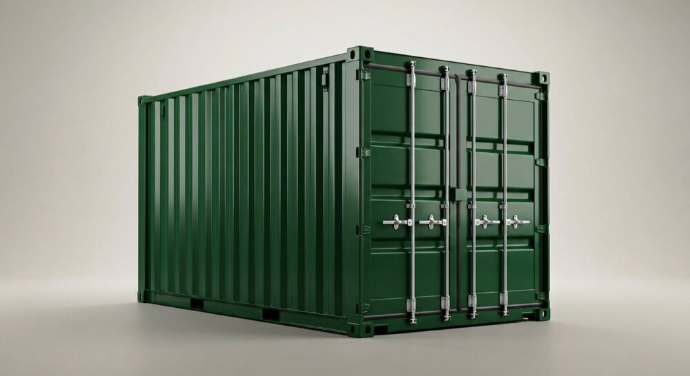 10ft x 8ft One Trip Shipping Container – Green (RAL 6007)