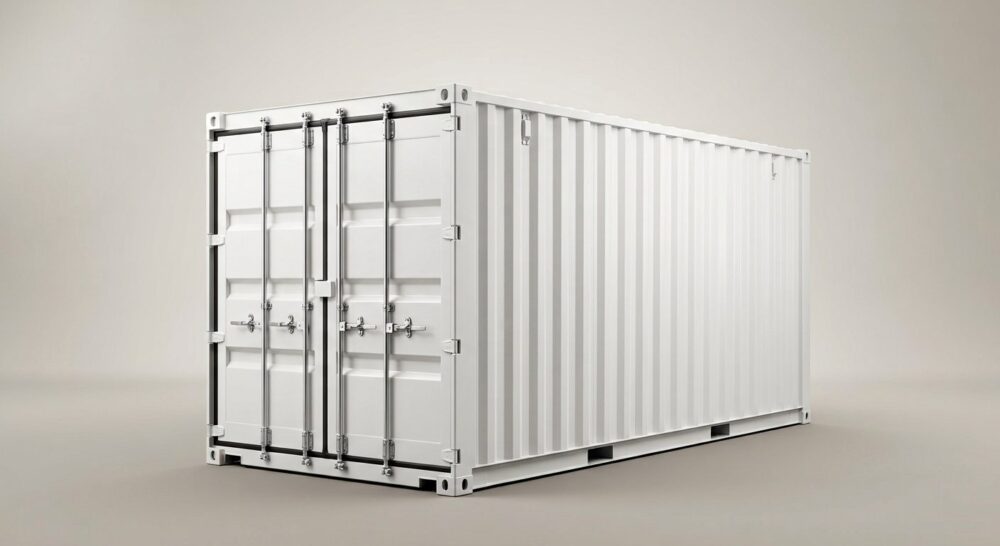 10ft x 8ft One Trip Shipping Container – White (RAL 9003)