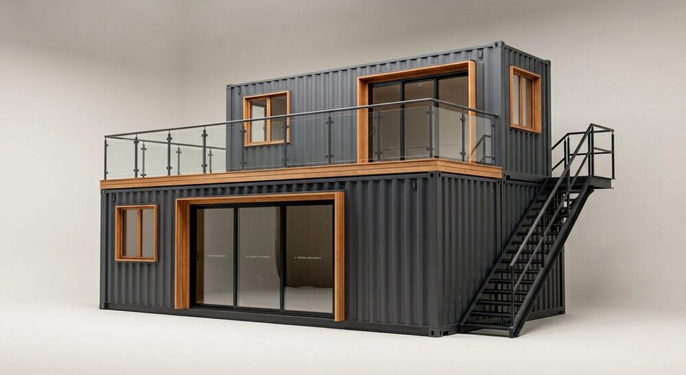2 Storey Shipping Container Home with Rooftop Deck