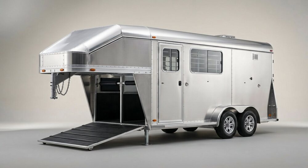 2004 4 Star 2 Horse Angle Load Gooseneck Float
