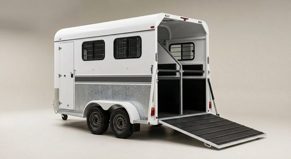 2022 Double D 2 Horse Reverse Angle Load Float