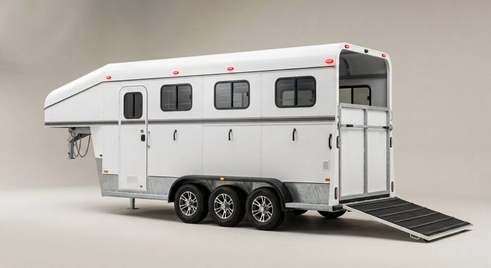 2022 logan coach crossfire 3 horse gooseneck float