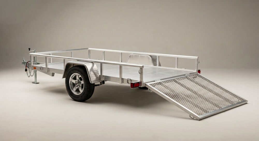 2022 Mission 6ft x 12ft Aluminium Open Utility Trailer with Rear Ramp