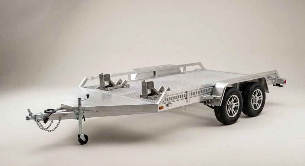 2022 Sno Pro 101in x 12ft Aluminium Hybrid 2.0 ATV Trailer with Tapered Ramp