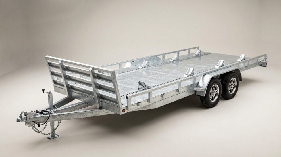 2024 Mission 101in x 24ft Aluminium 4/5-Place Deckover ATV Trailer, Galvanised