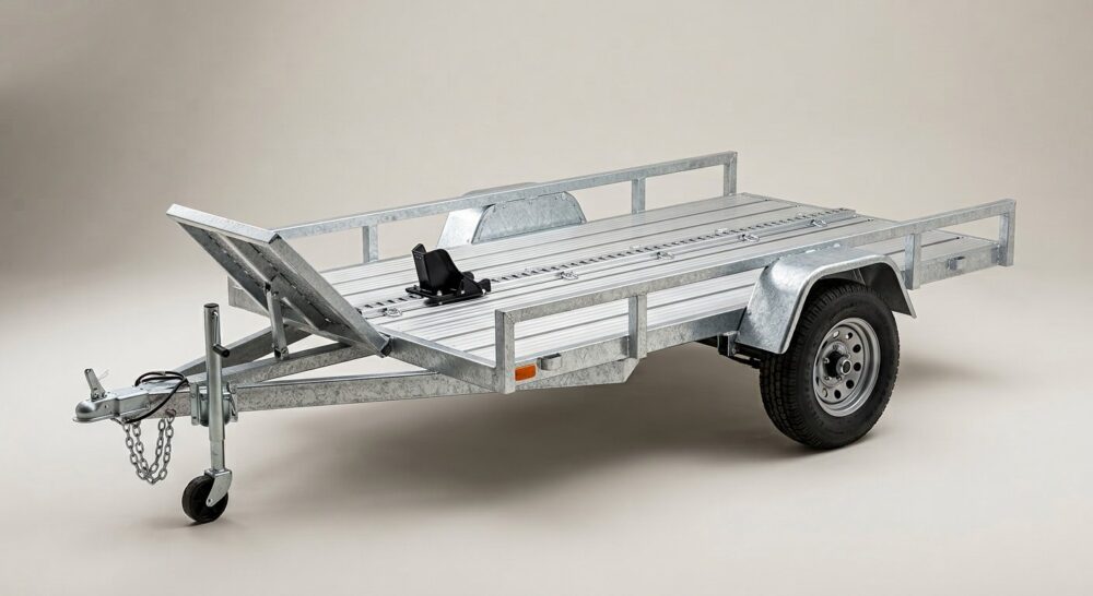 2024 Mission 60in x 12ft Aluminium Single Crossover Trailer, Galvanised