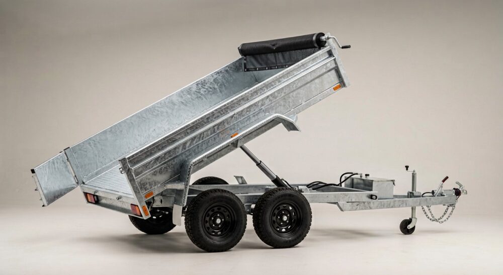 2024 N&N 7ft x 14ft Galvanised Hydraulic Tipper Trailer – 6.4t with Tarp Kit