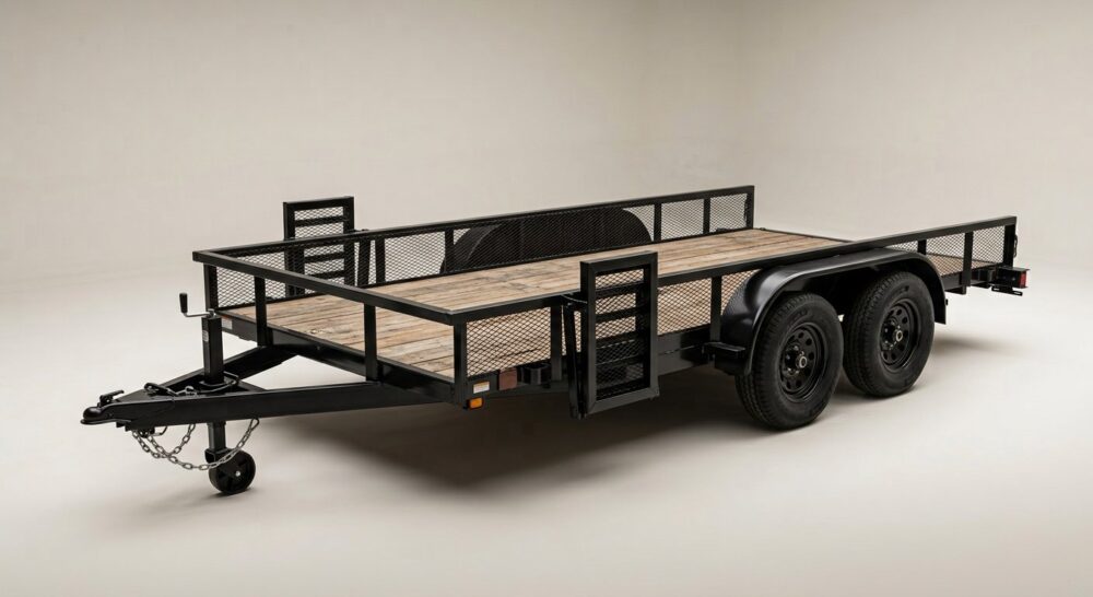2024 PJ Trailers 7ft x 14ft Open Utility Trailer with ATV Side Loading Ramps