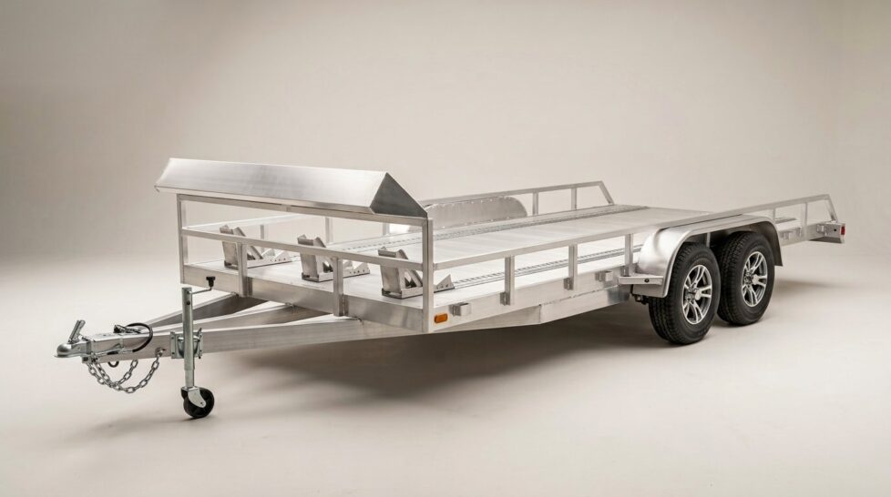 2024 Sno Pro 7.5ft x 22ft Aluminium 4-Place ATV Trailer – Extra Height & Canopy
