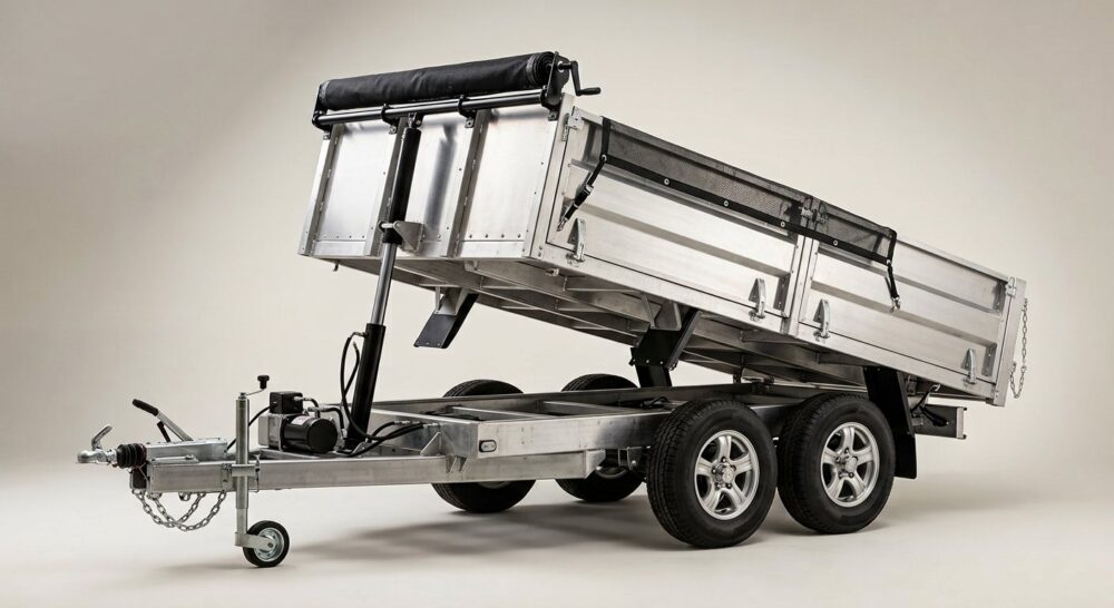 2025 Mission 7ft x 16ft Aluminium Hydraulic Tipper Trailer – 6.4t with Tarp Kit