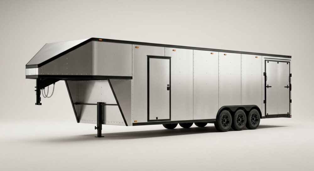 2026 ATC ROM 500 40ft Aluminium Gooseneck Enclosed Car Trailer – Black Trim