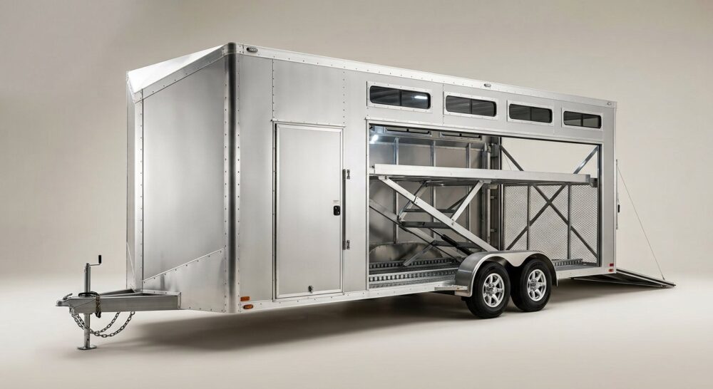 2026 ATC ROM 800 26ft Aluminium Stacker Enclosed Car Trailer – 14ft Tiltable Lift