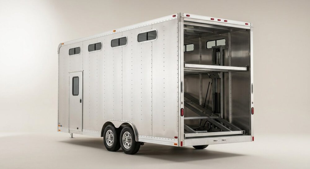 2026 ATC ROM 900 22ft Aluminium Stacker Enclosed Car Trailer – 14ft Tiltable Lift