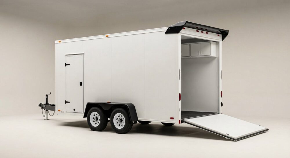 2026 Econo-Max 24ft Enclosed Car Trailer – 8ft Interior, Rear Wing & Cabinets