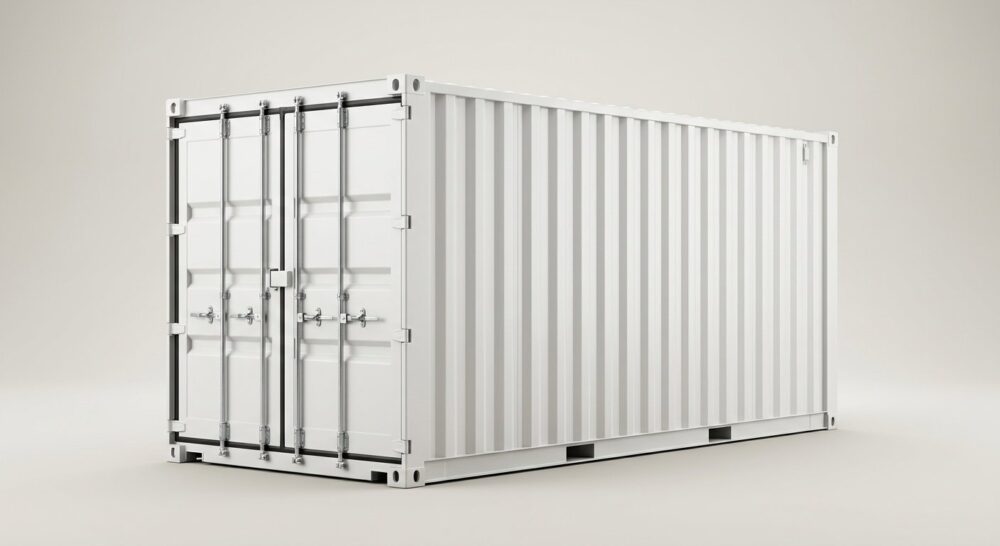 20ft One Trip Shipping Container – White (RAL 9003)