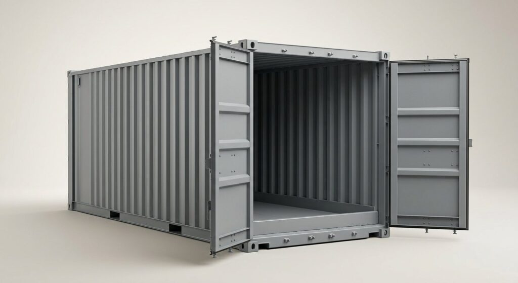 Natalie using their 20ft x 8ft Flat Floor Bunded Container