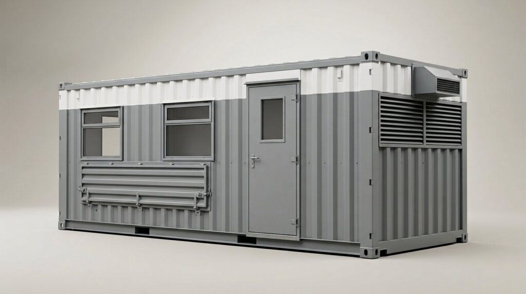 Cameron using their 20ft x 8ft Steel Canteen Drying Cabin