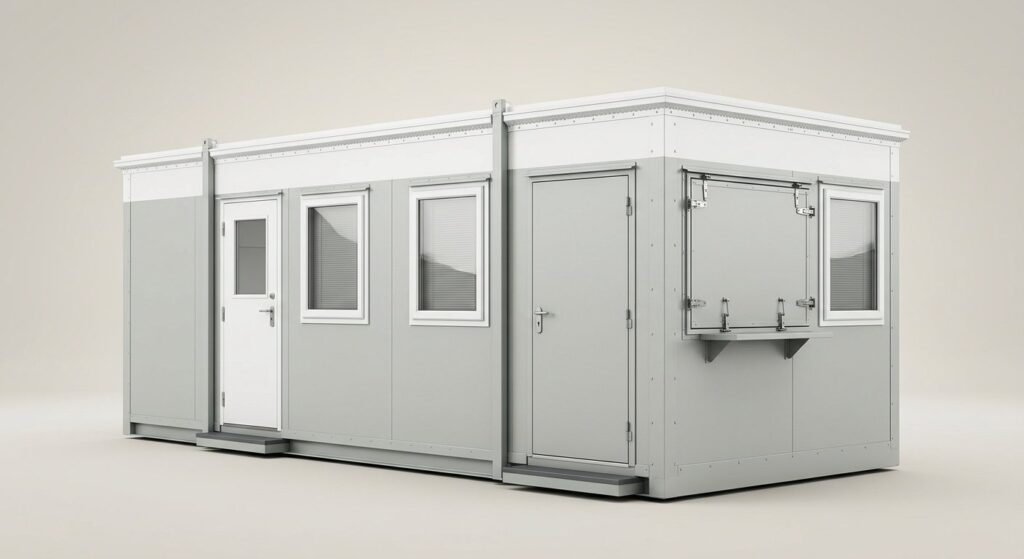 Wayne using their 20ft x 8ft Steel Office Canteen Cabin