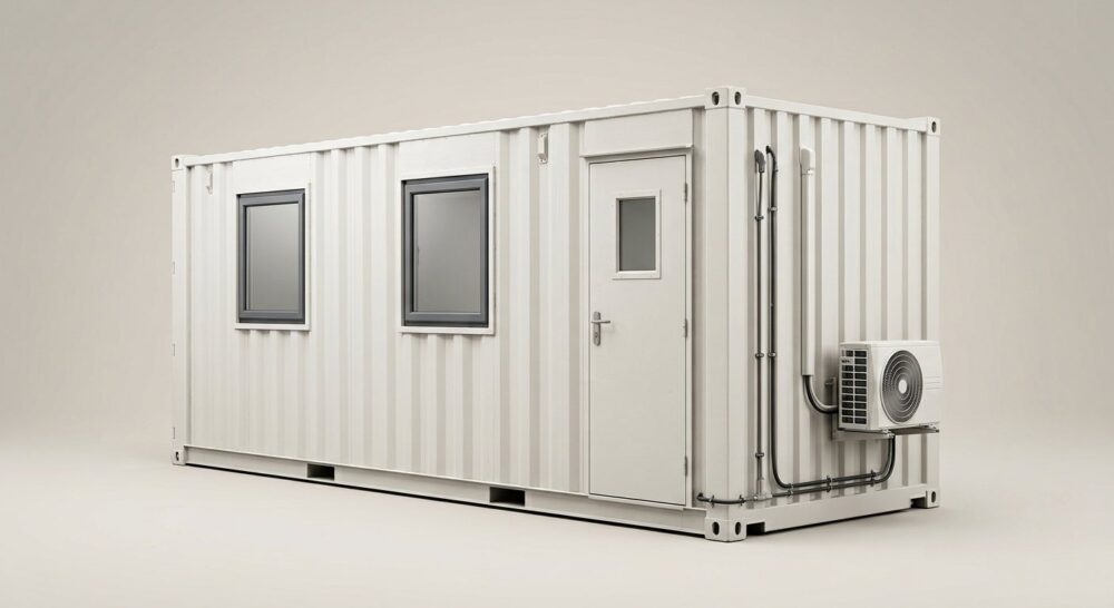 21ft x 8ft Custom Office Cabin – Refurbished with Air Con