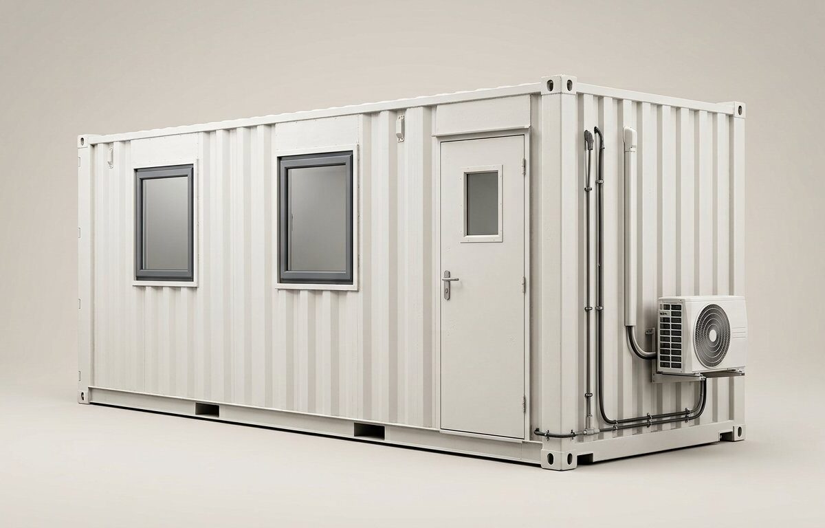 21ft x 8ft Custom Office Cabin – Refurbished with Air Con
