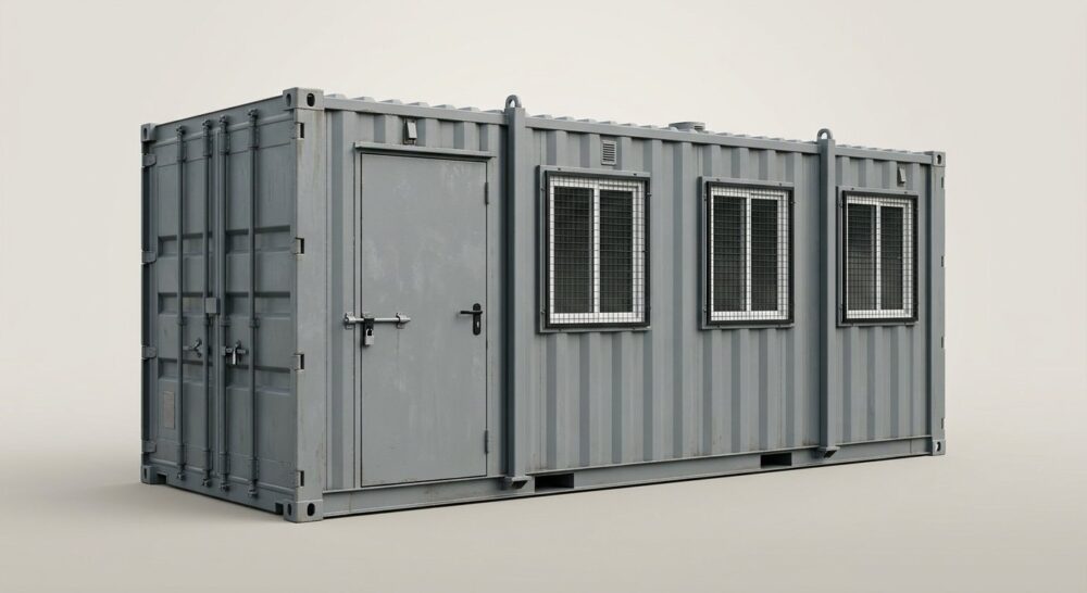 21ft x 8ft Office & Canteen Cabin – Refurbished Secure Steel