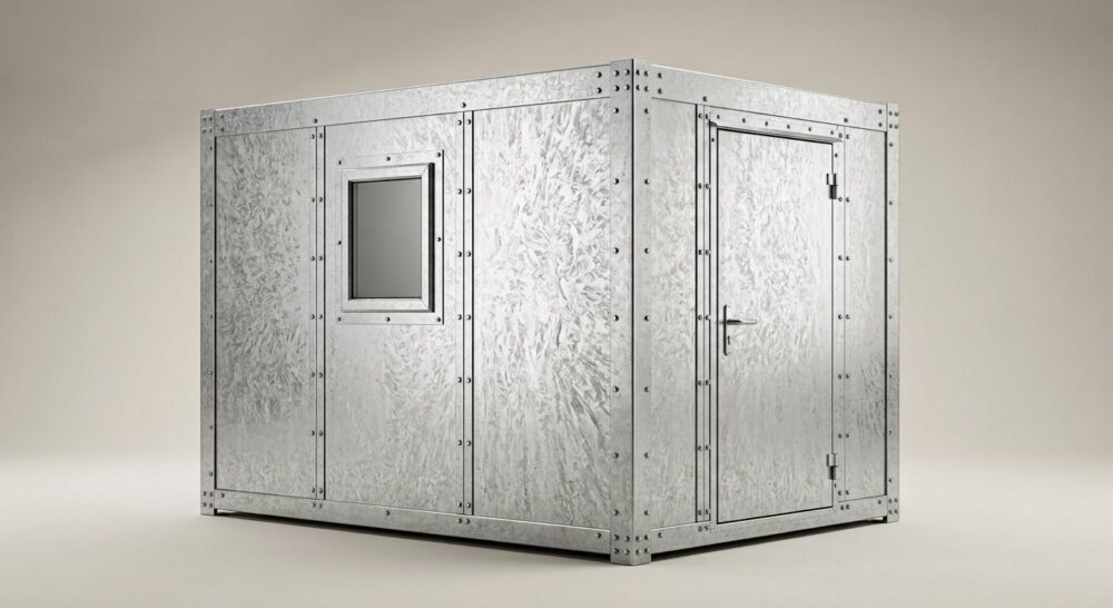 3m x 2.1m Flat Pack Storage Container – Galvanised