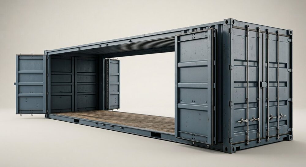 40ft High Cube Full Side Access Container – Open Side