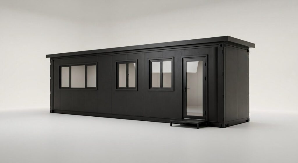 Corey using their 40ft Prefab Tiny Modular Container