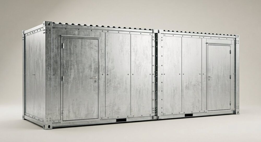 6m x 2.1m End Linked Flat Pack Container Bundle – Galvanised