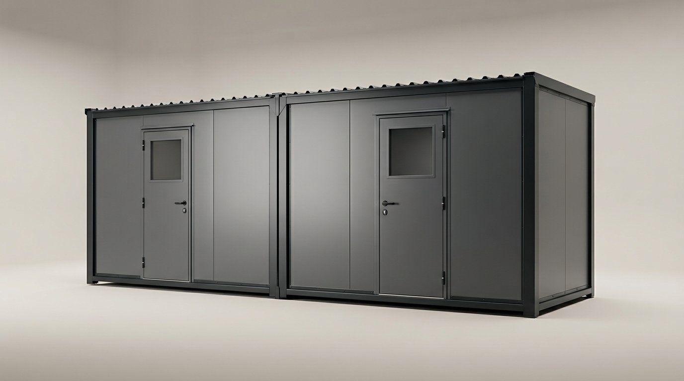 6m x 2.1m End Linked Flat Pack Container Bundle – Powder Coated
