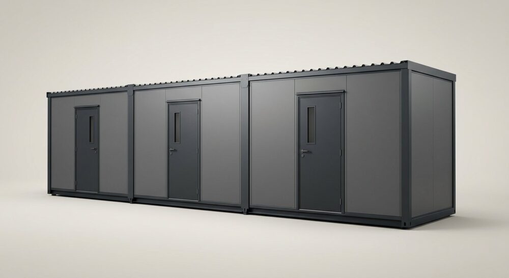 8m x 2.1m End Linked Flat Pack Container Bundle – Powder Coated