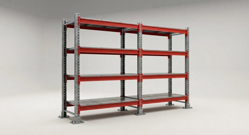 Heavy Duty Adjustable Three Tier Container Racking – 2 Bays