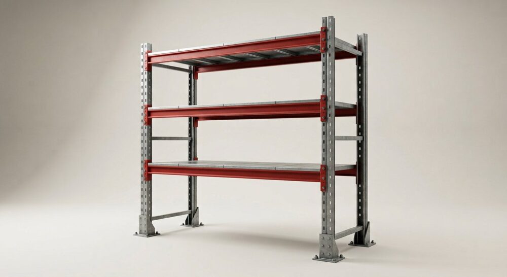 Heavy Duty Adjustable Three Tier Container Racking – Single Bay
