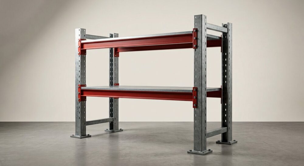 heavy duty adjustable two tier container racking single bay