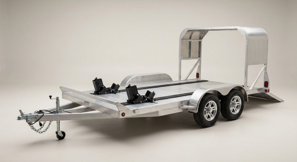 Mission 101in x 12ft Aluminium 2-Place Crossover Trailer with Rear Canopy