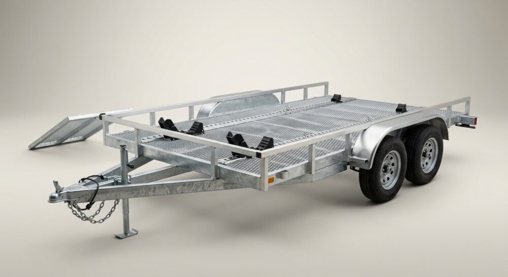 Sno Pro 101in x 12ft Aluminium 2-Place ATV Trailer, Galvanised Package