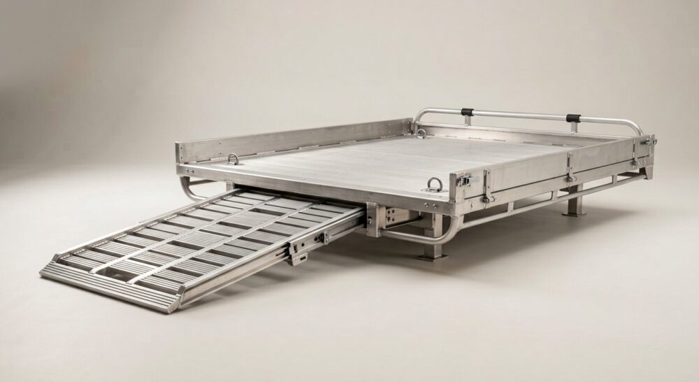 Sno Pro 7ft Aluminium Sled Deck – Sliding Sides & Telescoping Ramp